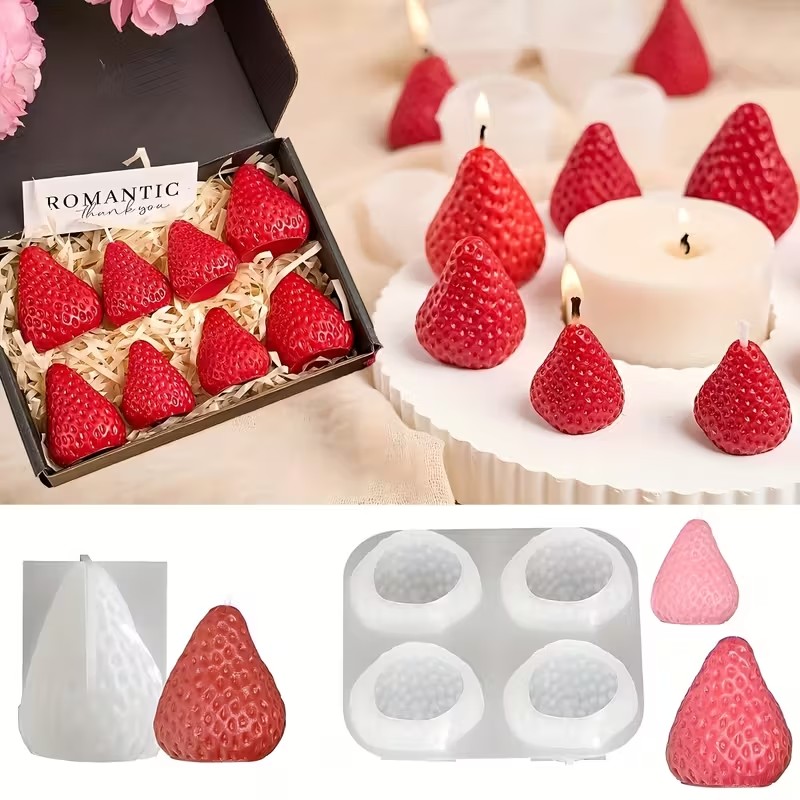 Soap Making Guide For Beginners - Strawberry Silicone Candle Mold for DIY