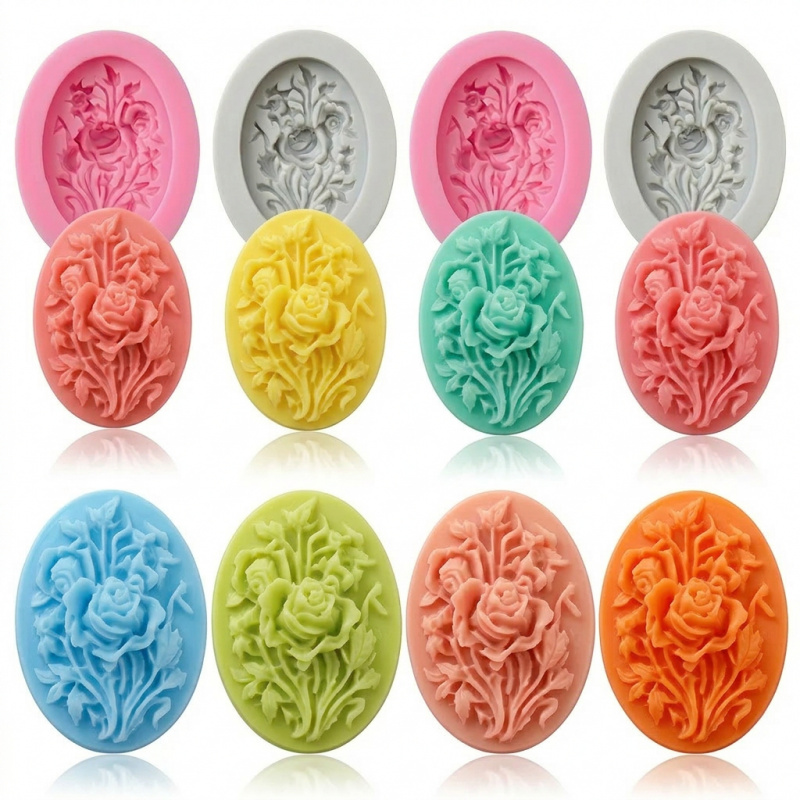 Soap Making Guide For Beginners - 4 Silicone mold with flower shape，Easy-to-demold