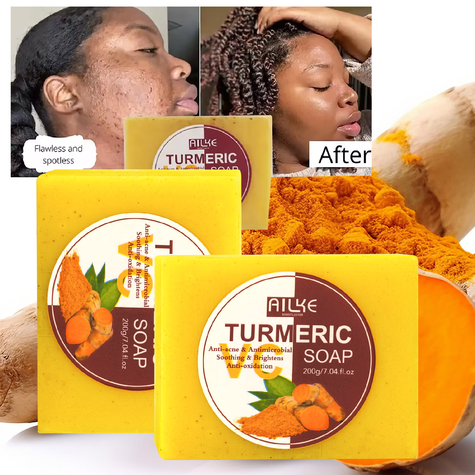 AILKE Natural Turmeric Soap Ba - огляд і ціна Soap Making Glycerin